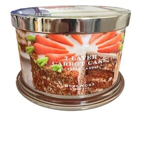 Homework 7 layer Carrot Cake Scented Candle. New 4 wick